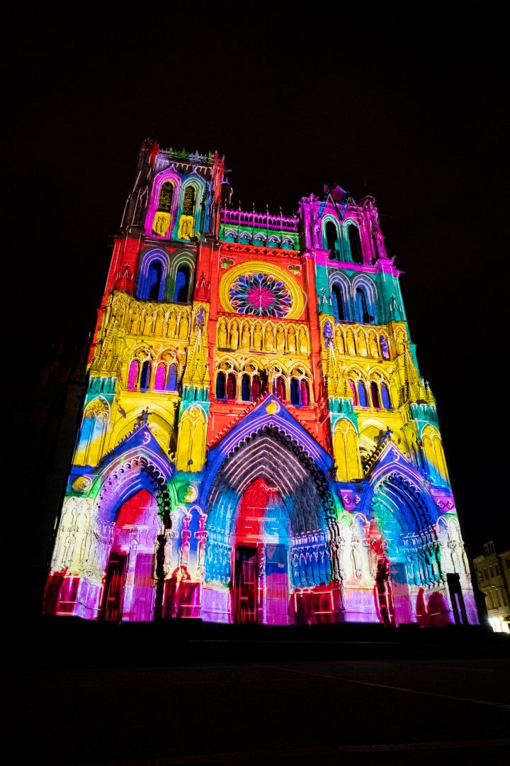 For 50 minutes each evening, Amiens Cathedral becomes the canvas for the Chroma light show.
