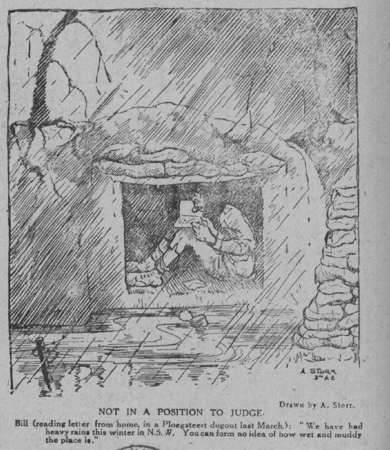 “Not in a position to judge” – Drawn by A. Storr. – Aussie n°12 - March 1919
