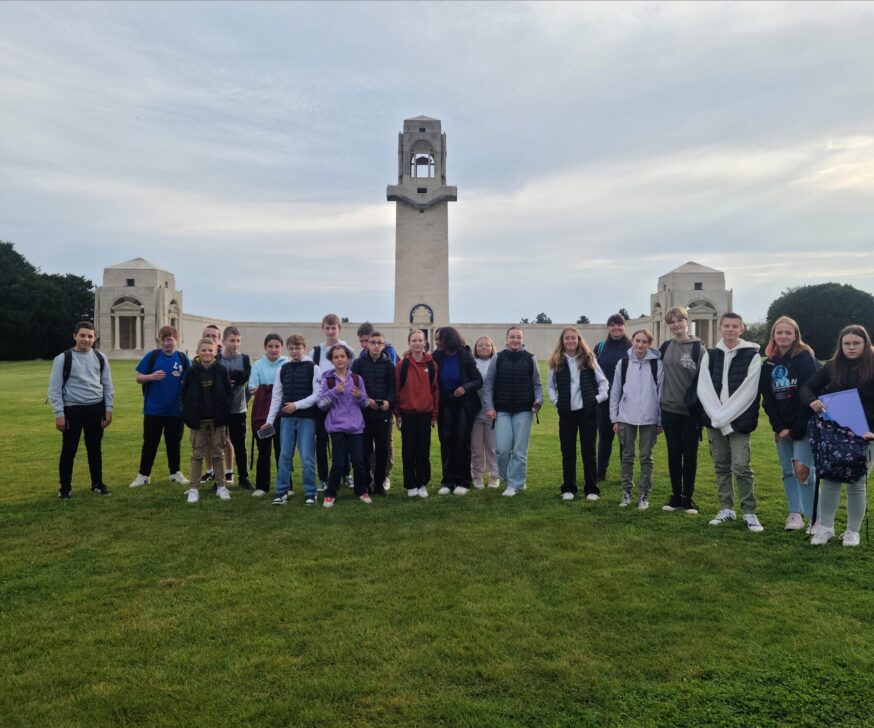Students from the Jacques Prévert Middle School during their visit to the Australian National Memorial.