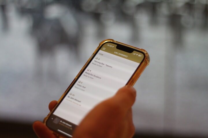 A phone using the SJMC app