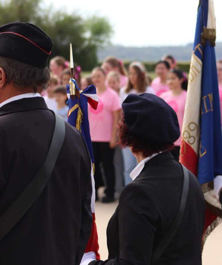 One of the flag bearers present at the performance