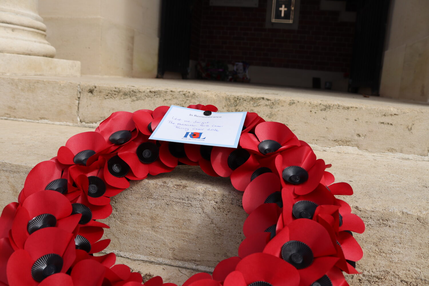 The wreath laid after the ceremony